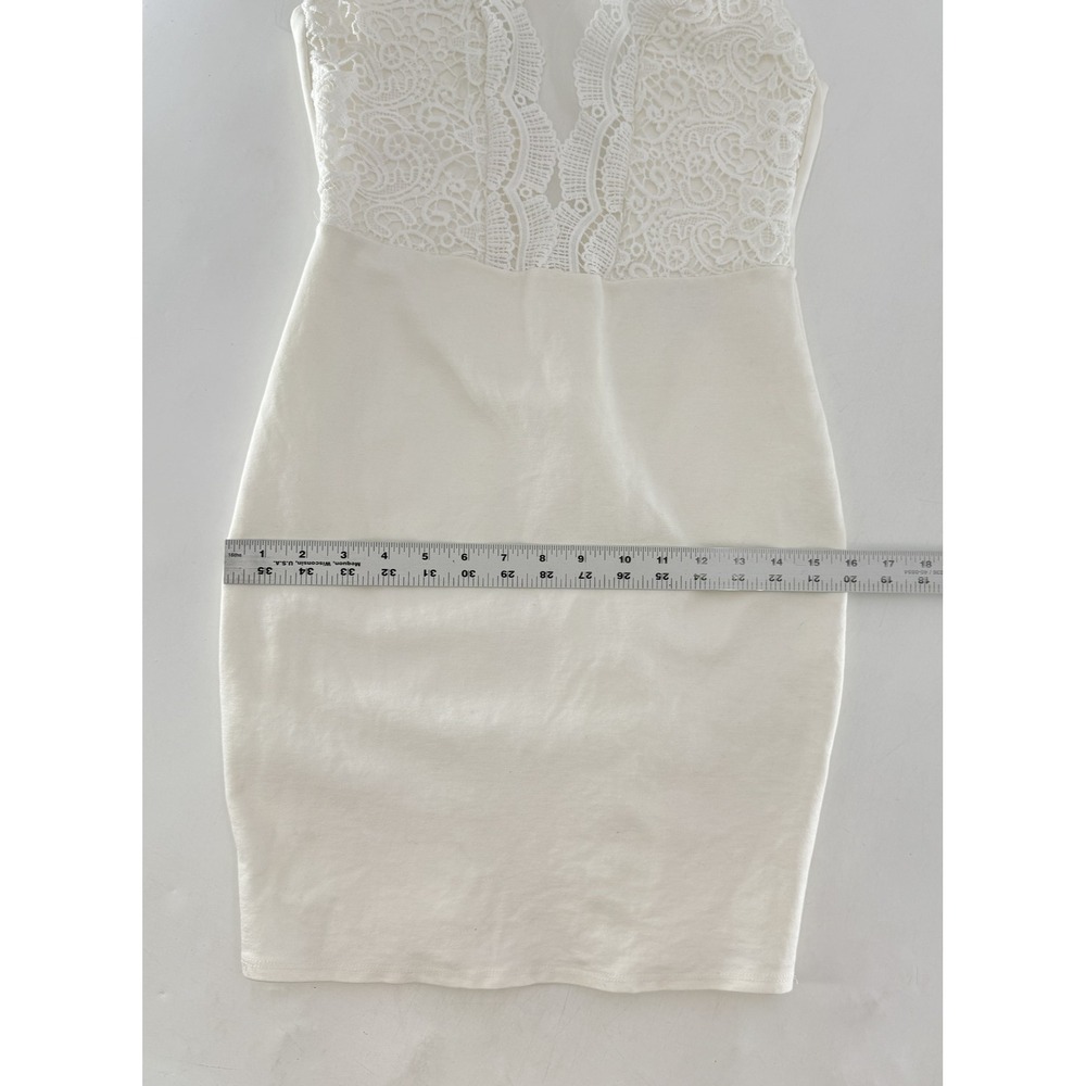 Lulus White Lace Bodycon Sleeveless Sheath Cocktail Party USA Wedding Event - Picture 14 of 14